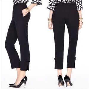 Kate Spade New York  "Grant" Tailored Twill Capri
Pant Black Bow Cuff Size 2